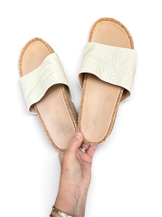 Veronica Beard Shoes - Veronica Beard Dresdyn Platform Slide Sandal Mock Croc White Size 8.5